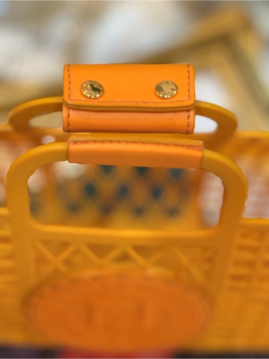 Fendi Yellow-Orange Lattice Logo Tote